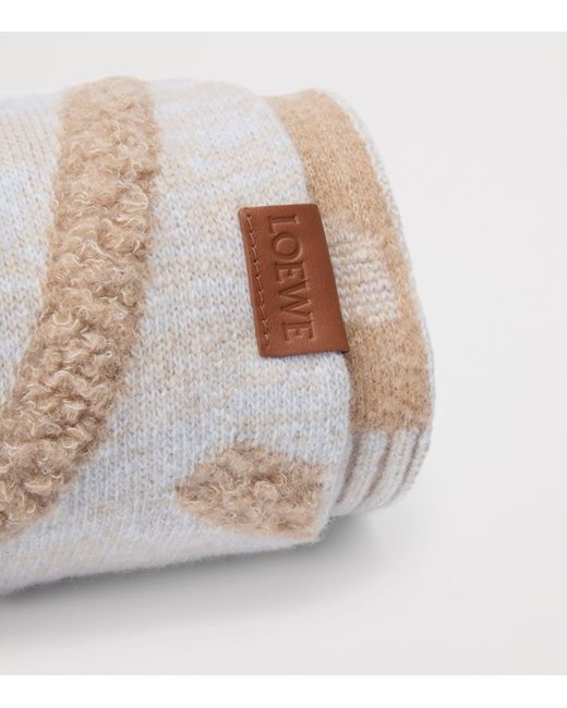 Loewe White Wool-Cashmere Anagram Scarf