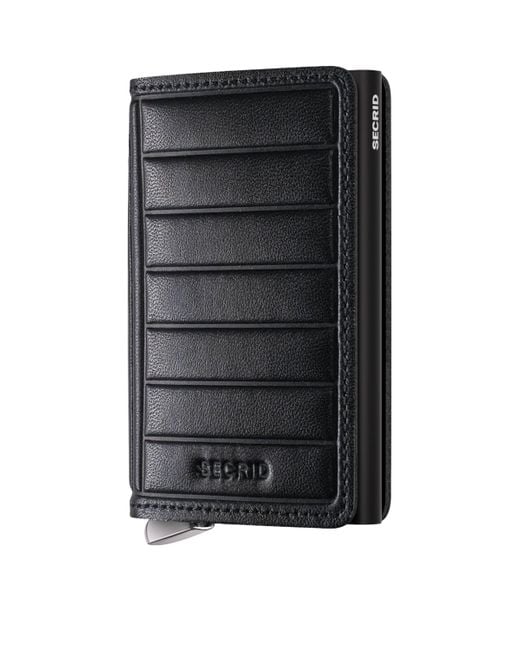 Secrid Black Embossed Leather Slimwallet for men