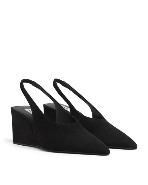 Alaïa Black Suede Cube Slingback Wedges 75
