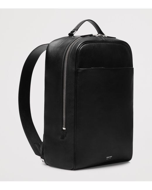 Tom Ford Black Leather Backpack for men