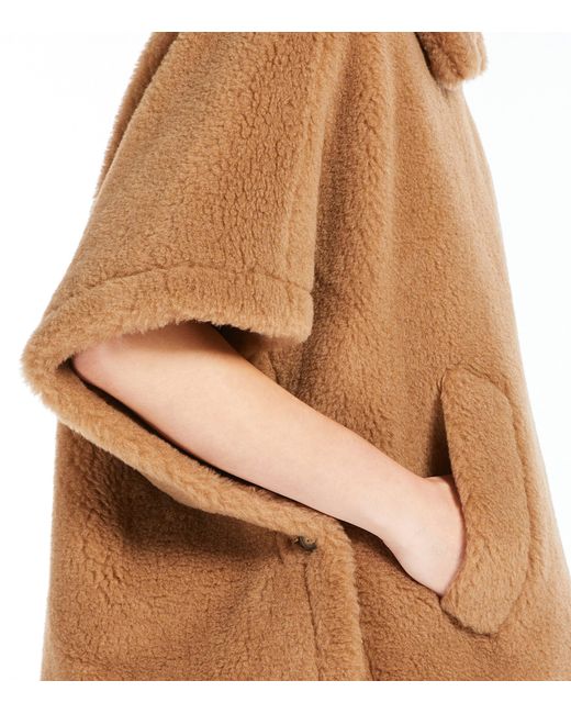 Max Mara Brown Camel Wool-Silk Tebe Cape