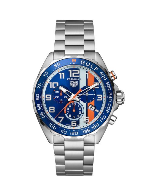 Tag Heuer Blue X Gulf Stainless Steel Formula 1 Watch 43mm for men