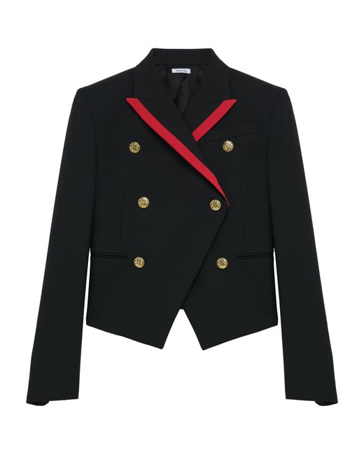 McQueen Black Wool Double-Breasted Jacket