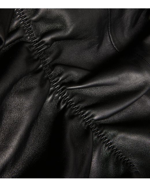 Sportmax Black Leather Kastel Mini Dress