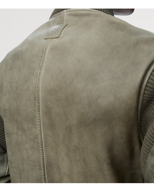Loewe Green Nappa Leather Bomber Jacket for men