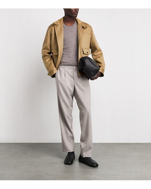 Lardini Natural Cashmere Bomber Jacket for men