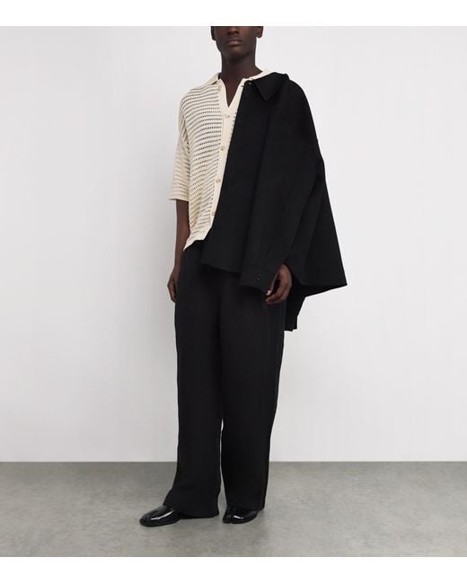 Commas Natural Crochet Floral Logo Polo Shirt for men