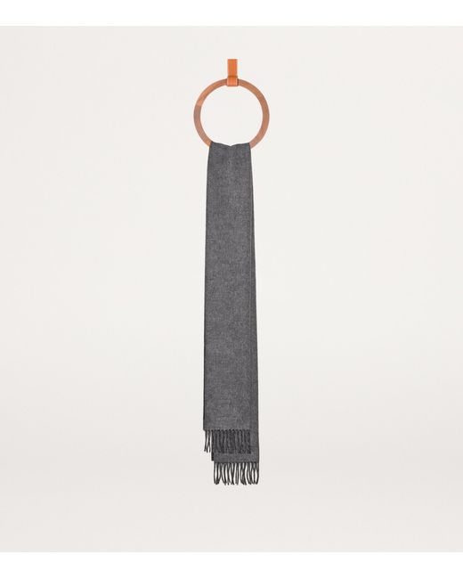 Loewe Gray Wool-Cashmere Anagram Scarf