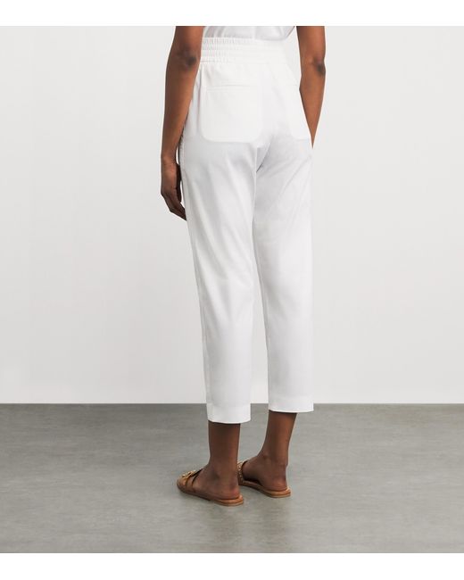 Eleventy White Elasticated Straight Trousers