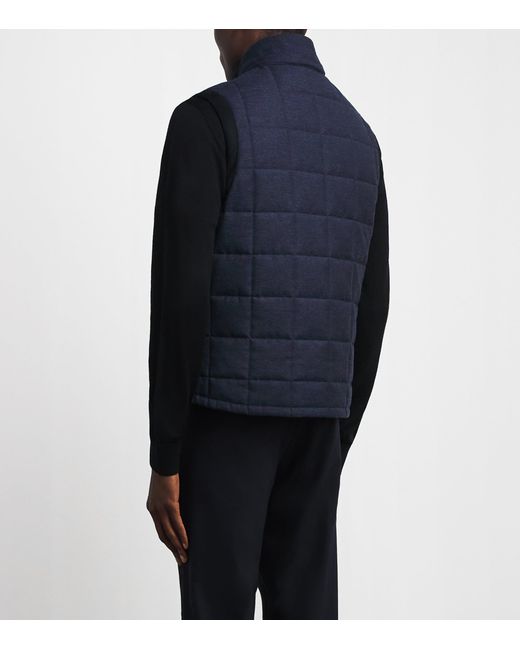 Pal Zileri Blue Reversible Padded Gilet for men