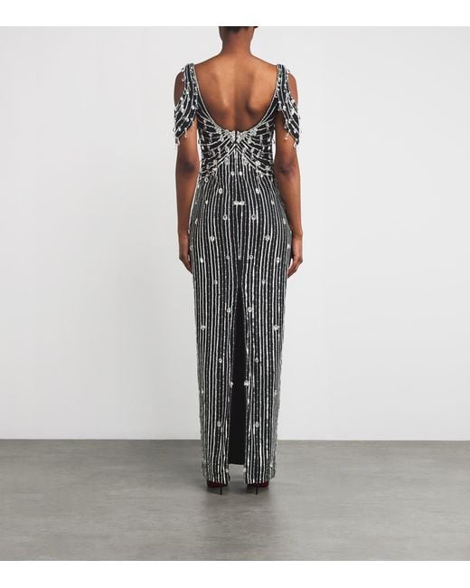 Pamella Roland White Crystal-Embellished Gown