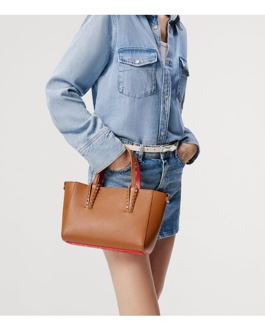 Christian Louboutin Brown Cabata Mini Calfskin Tote Bag