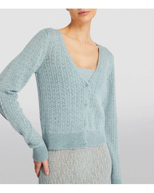 Barrie Blue Cashmere-lace Summer Cardigan