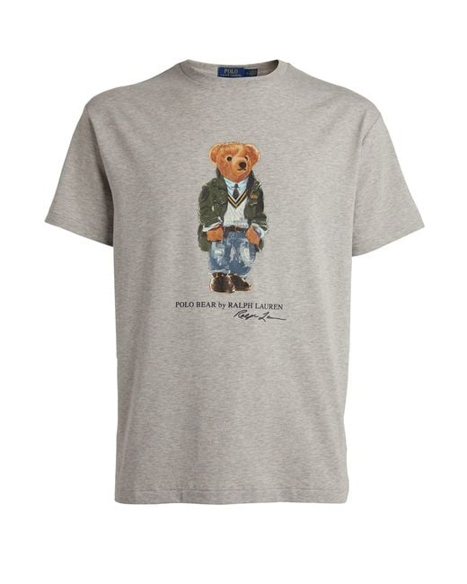 Polo Ralph Lauren Gray Cotton Polo Bear T-shirt for men