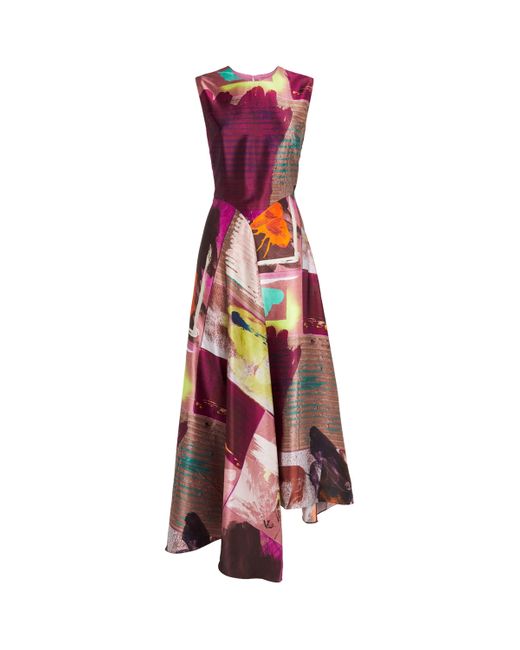 Roksanda Red Silk Printed Lette Midi Dress