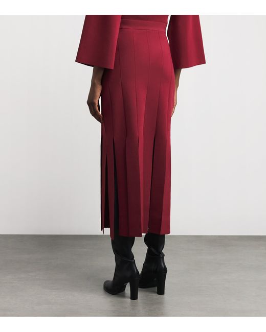 Joseph Red Milano-Knit Lagny Compact Midi Skirt
