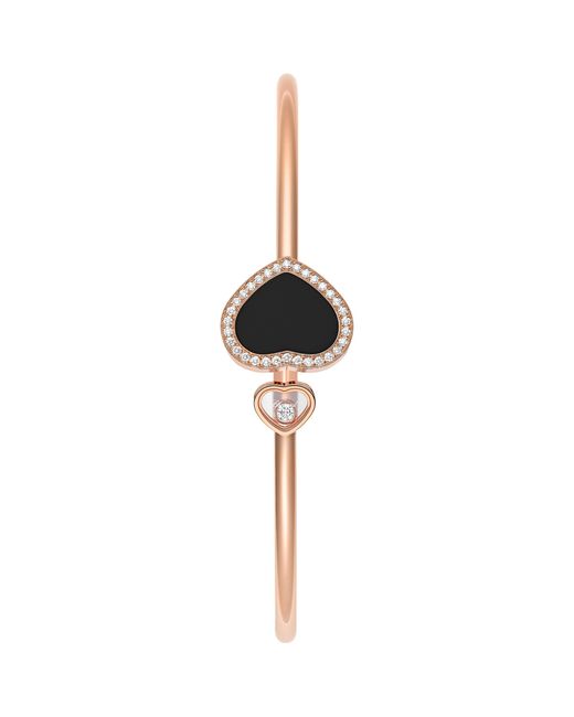 Chopard Brown Diamond And Onyx Happy Hearts Bracelet
