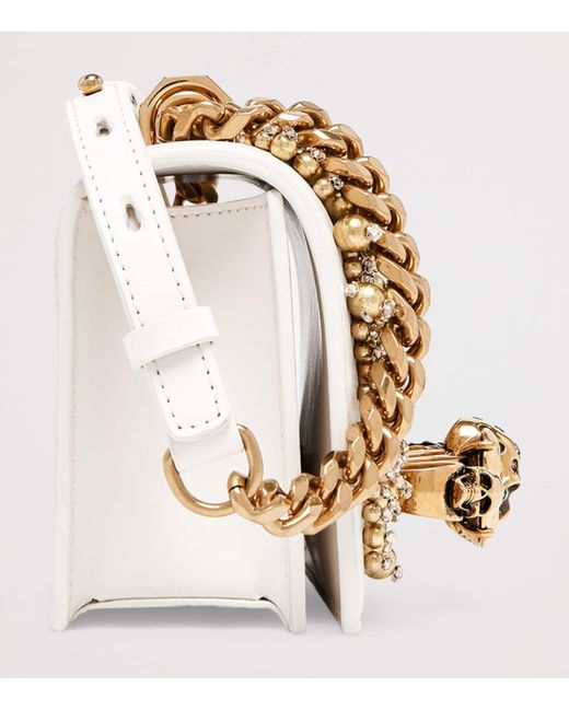 McQueen Metallic Leather Embellished Jewelled Satchel