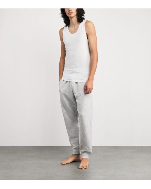 Calvin Klein White Stretch Cotton-Blend Vests for men