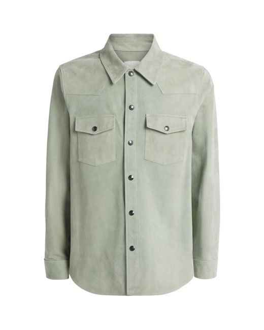 Paul Smith Green Suede Slim Overshirt for men