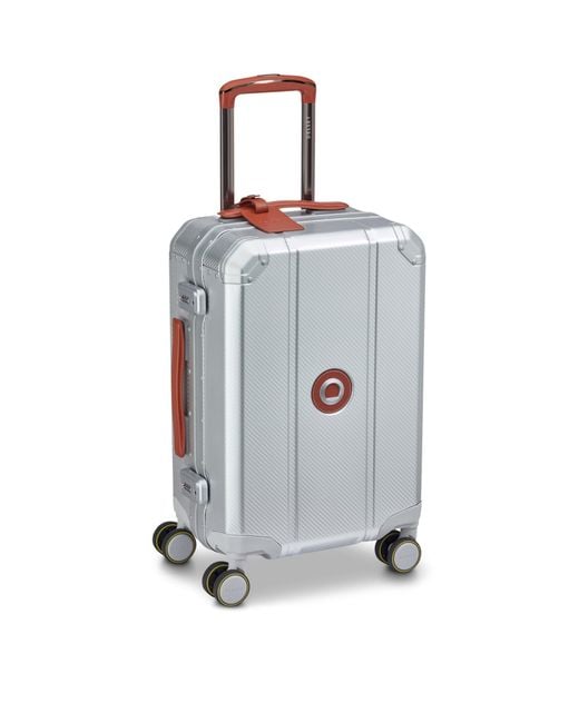 Delsey White Alur Cabin Spinner Suitcase