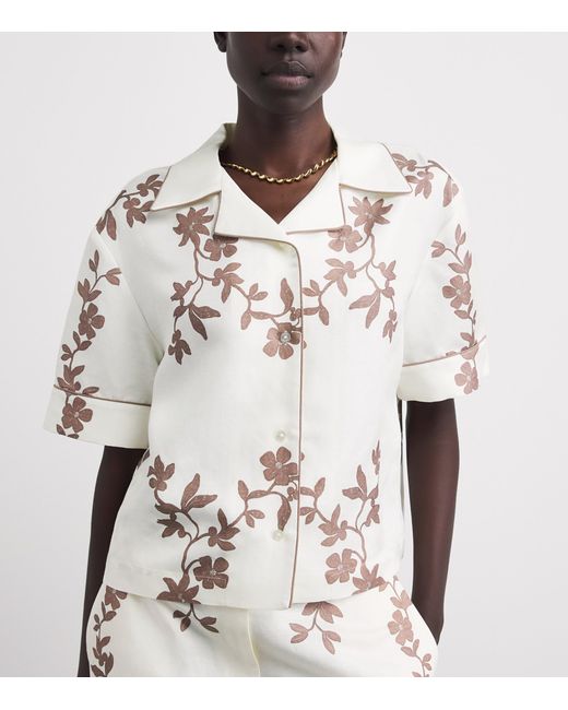 Claudie Pierlot White Floral Print Relaxed Shirt