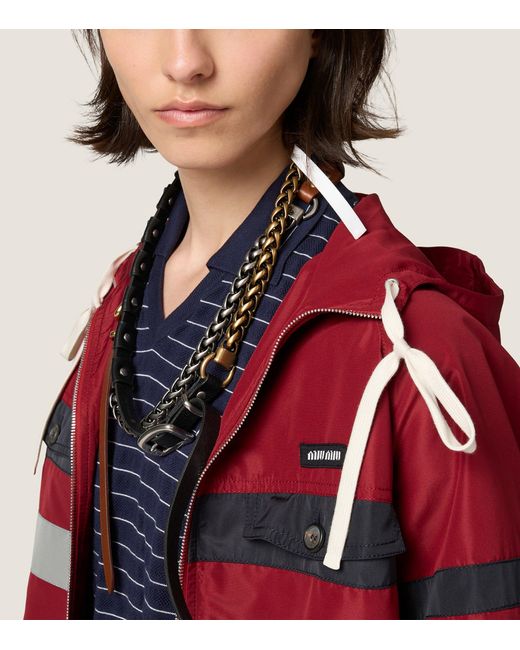 Miu Miu Blue Cotton Stripe Polo Sweater