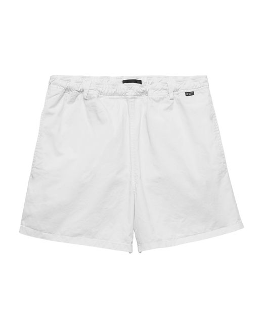 Prada White Cotton Twill Swim Shorts for men