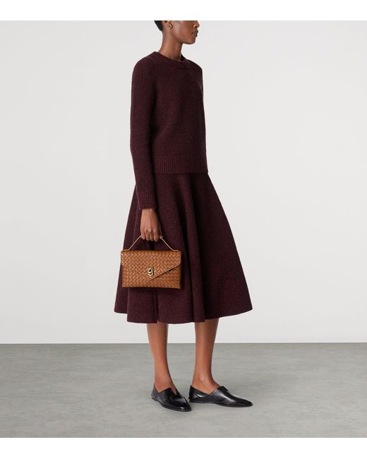 Bottega Veneta Brown Leather Knot Lock Top-Handle Bag