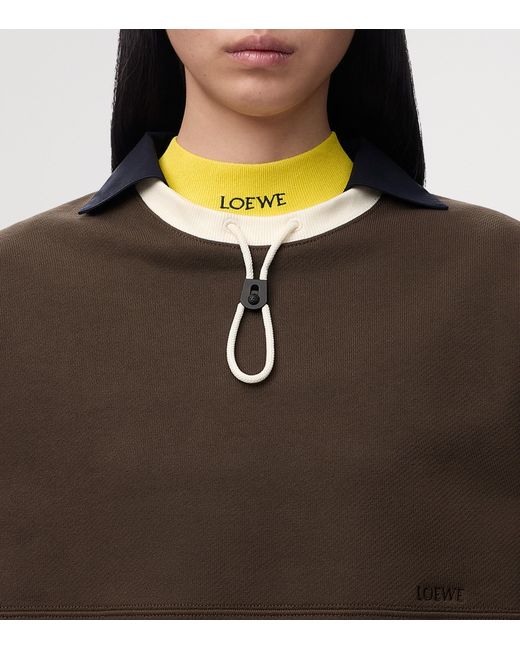 Loewe Brown Cotton-Blend Drawstring Sweatshirt