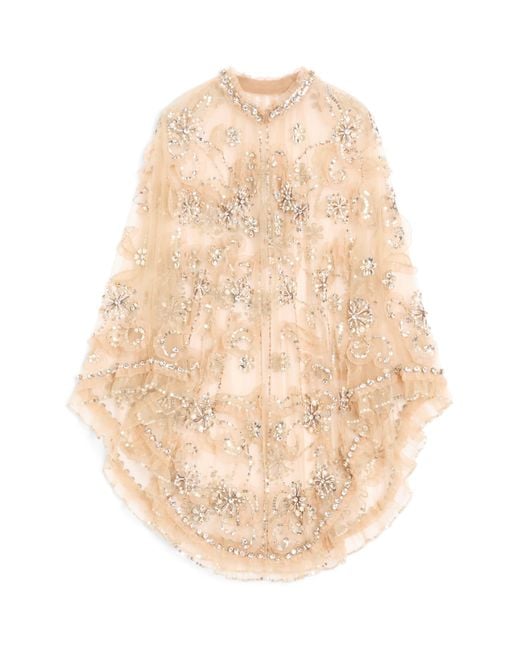 Valentino Natural Embellished Cape