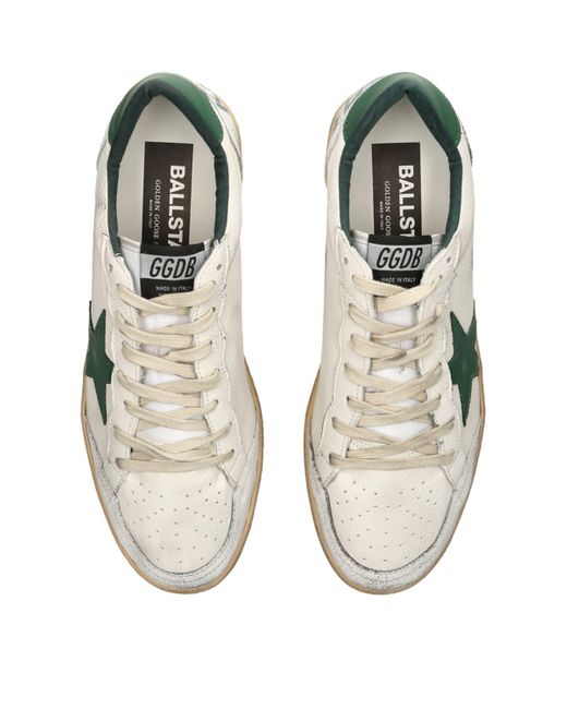 Golden Goose Deluxe Brand Green Leather Ballstar Sneakers for men
