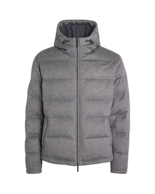 Colombo Gray Cashmere-Blend Down Jacket for men