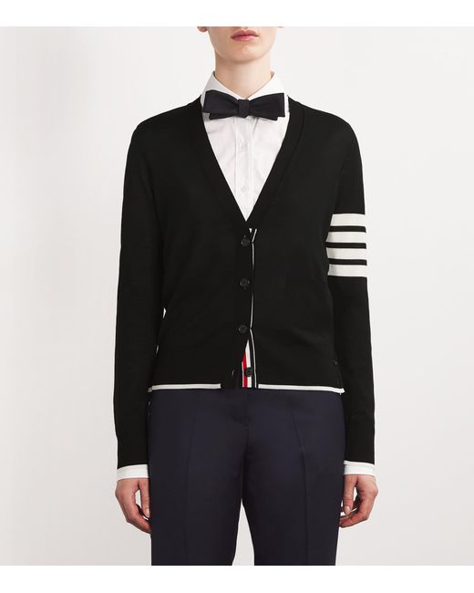 Thom Browne Black Virgin Wool Cardigan
