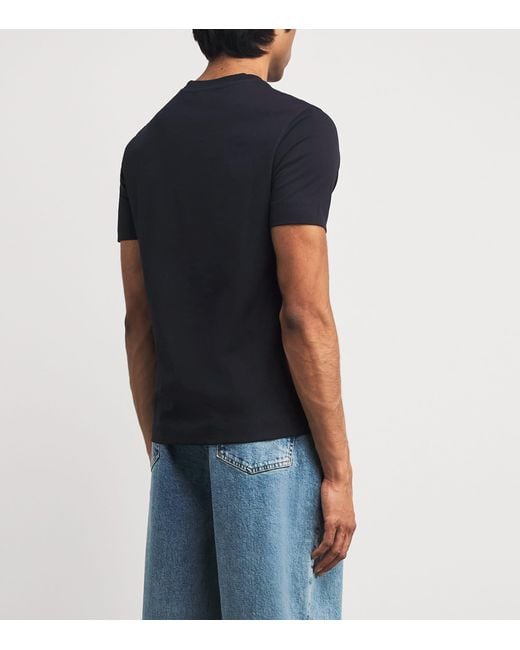Emporio Armani Black Cotton Eagle Logo T-Shirt for men