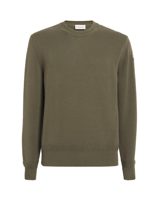 Moncler Green Cotton Tricot Sweater for men