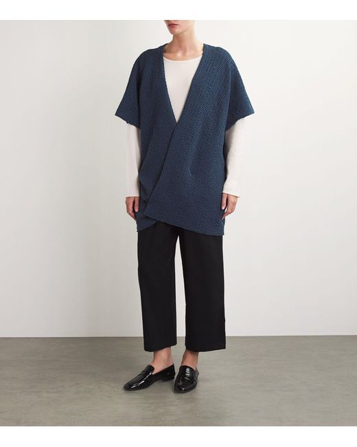Eskandar Cashmere Sleeveless Cardigan in Blue Lyst