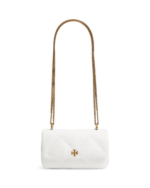 Tory Burch White Mini Leather Quilted Kira Bag