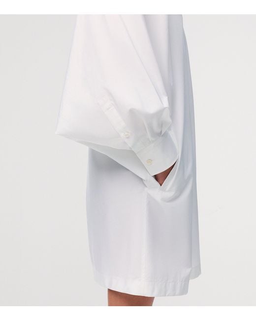 Loewe White Stretch-Cotton Midi Shirt Dress