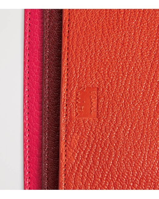 Paul Smith Red Leather Concertina Card Holder for men