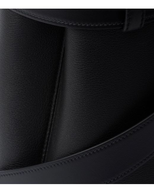 Prada Black Medium Leather Buckle Tote Bag