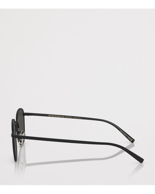 Oliver Peoples Gray Titanium Rynn Square Sunglasses