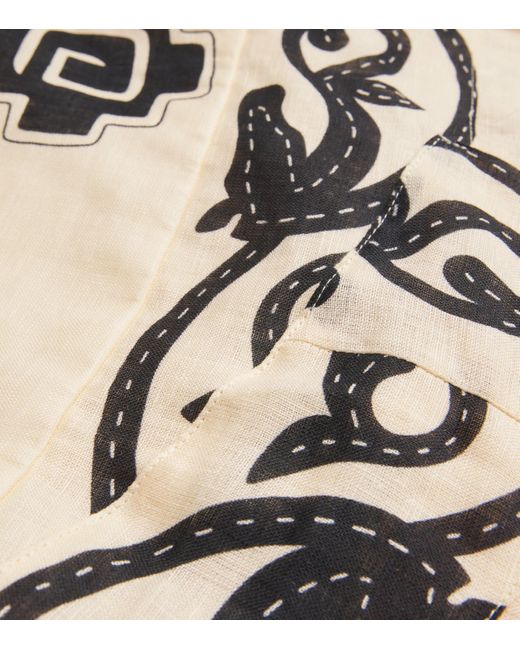 Johanna Ortiz Natural Linen Ancient Midi Dress