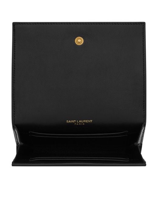 Saint Laurent Black Small Patent Leather Cassandre Clutch Bag