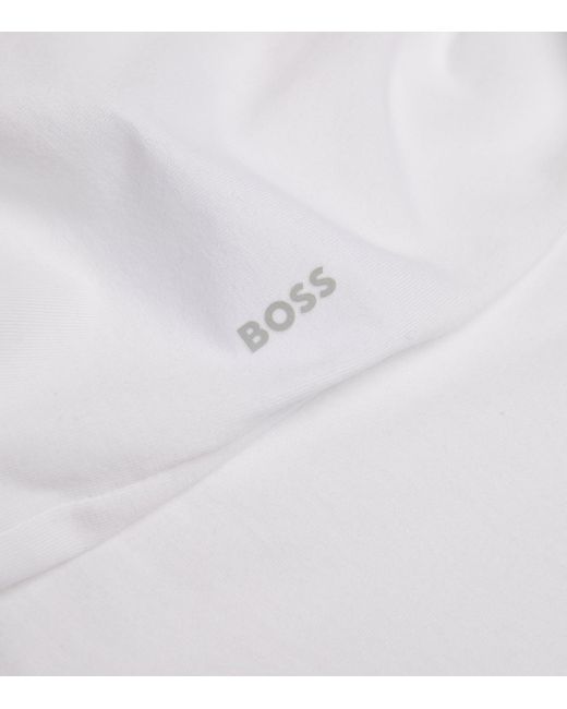 Boss White Cotton-Blend T-Shirt for men