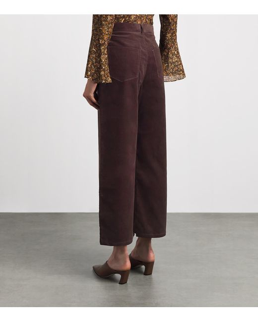 PAIGE Brown Corduroy Arellia High-Rise Trousers