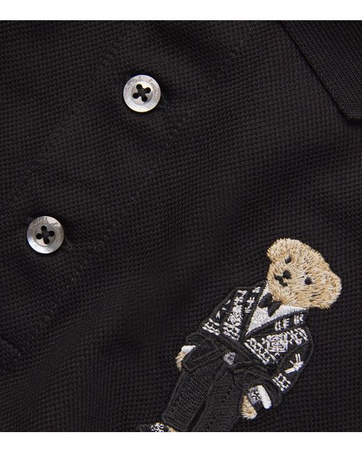 Ralph Lauren Black Polo Bear Polo Shirt for men
