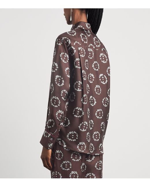 Sandro Brown Silk Floral Shirt