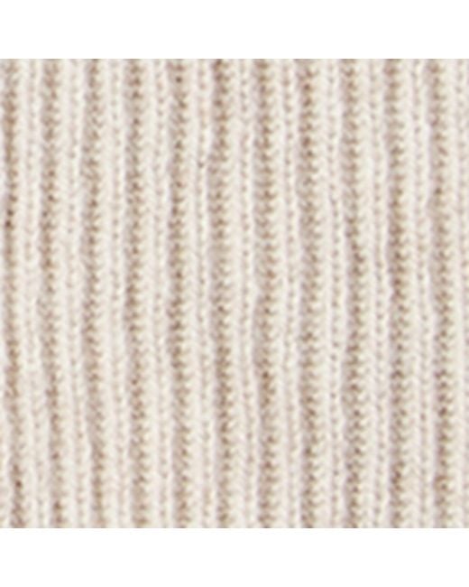 Brunello Cucinelli Natural Cashmere Rib Beanie