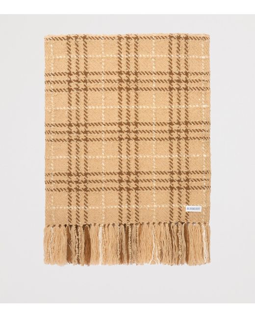 Burberry Natural Cashmere-Wool-Silk Sequin Check Scarf
